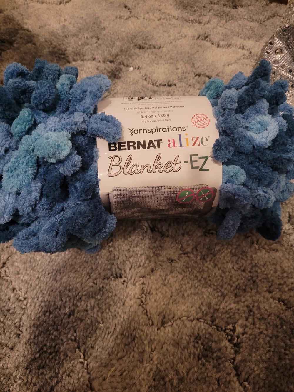 Alize Blanket-EZ Plush Throw Yarn in Blue